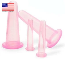 4Pcs Massage Cupping Set Silicone Mini Facial Cups Face Massager Helper Skin Car