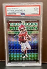 2022 Mosaic PATRICK MAHOMES II Touchdown Master Green Prizm PSA 9- KC Chiefs