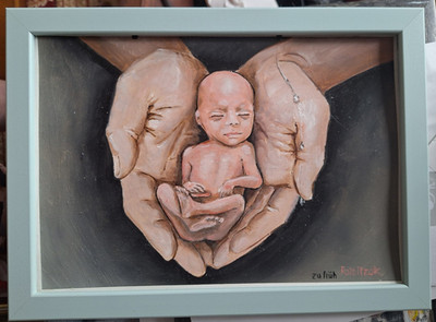 1A Fine Art Original Sad Fetus Miscarriage Little Angel Practice Decoration
