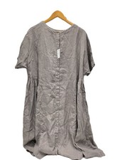 nest Robe Linen natural dyed round switching 2way dress FREE Linen GRY Plain