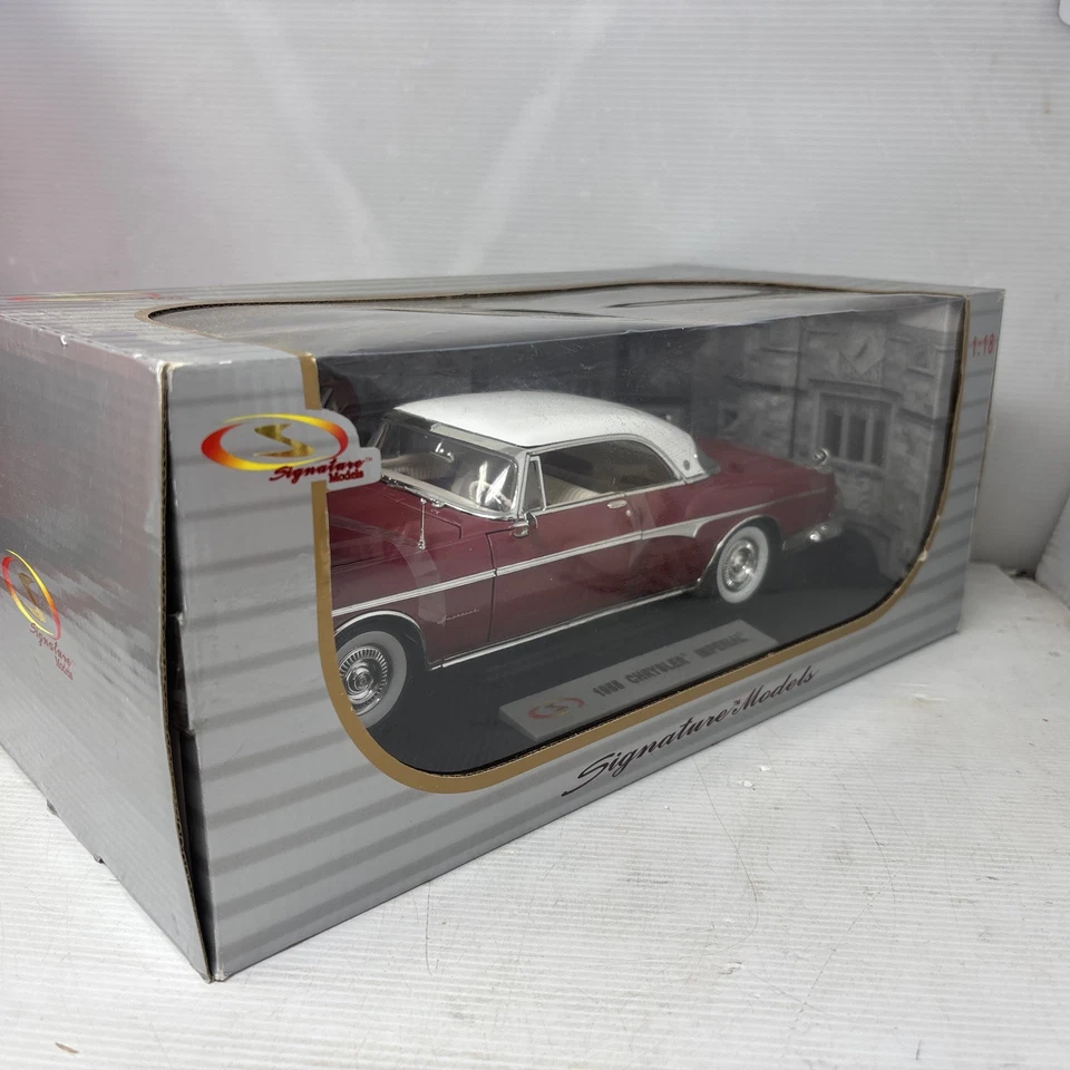 Chrysler Imperial Newport 1955 escala 1:18 modelos exclusivos nuevo en caja techo rojizo/blanco Foto 2 de 4