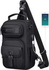 WITZMAN Sling Bag for Men Convertible Travel Backpack USB Charging...