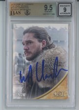 Kit Harington Signed Game of Thrones Card 2019 #P2 BAS 9.5 Beckett Grade 9