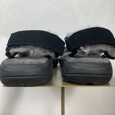 NEW Teva Mens Hurricane Shearling Black Strappy Suede Sandal  display picture 3