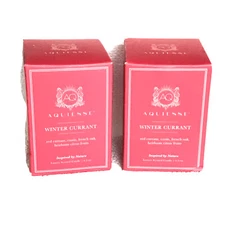 AQUIESSE Luxury Gift Boxed 6.5 oz Winter Currant Scented Soy Candle NEW Lot Of 2