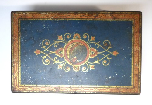 Vintage TETLEY TEA BAGS TIN Hinged Lid Elephant Logo Held 30 Bags 5.25" Empty - Picture 2 of 9