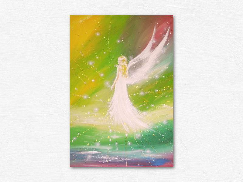 Buntes Engel Kunstfoto: "Immer an Deiner Seite" Engelbild Energiebild Modern