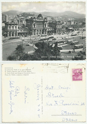 GENOA (274) - GENOA Brignole Station and Piazza G. Verdi - FG/Vg 1961