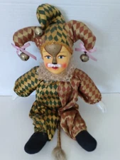 Jester-Mardi Gras Porcelain Doll 16 1/2" Tall Vintage