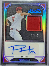 2023 Panini Studio Rookie Patch Auto Gold Pete Hansen #SBM-PHN RC RPA /25