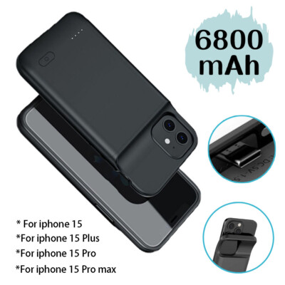 Battery Case For IPhone 15/15 Pro 6800mAh Rechargeable Extended Battery  Cover
