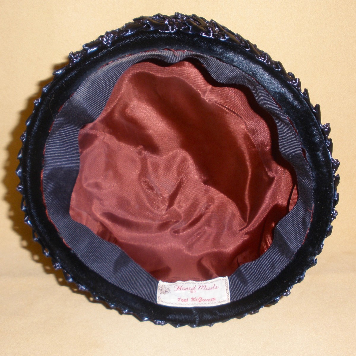 Navy Blue Raffia Pillbox Hat Hand Made by Toni McGovern | eBay display picture 3