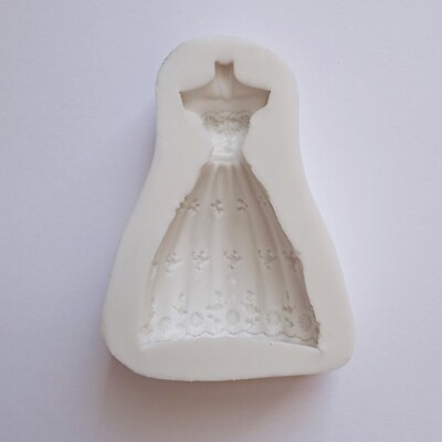 princess dress mold Wedding Dress Candle Mold 3D Skirt Princess Dress Silicone Cake Topper Mold
