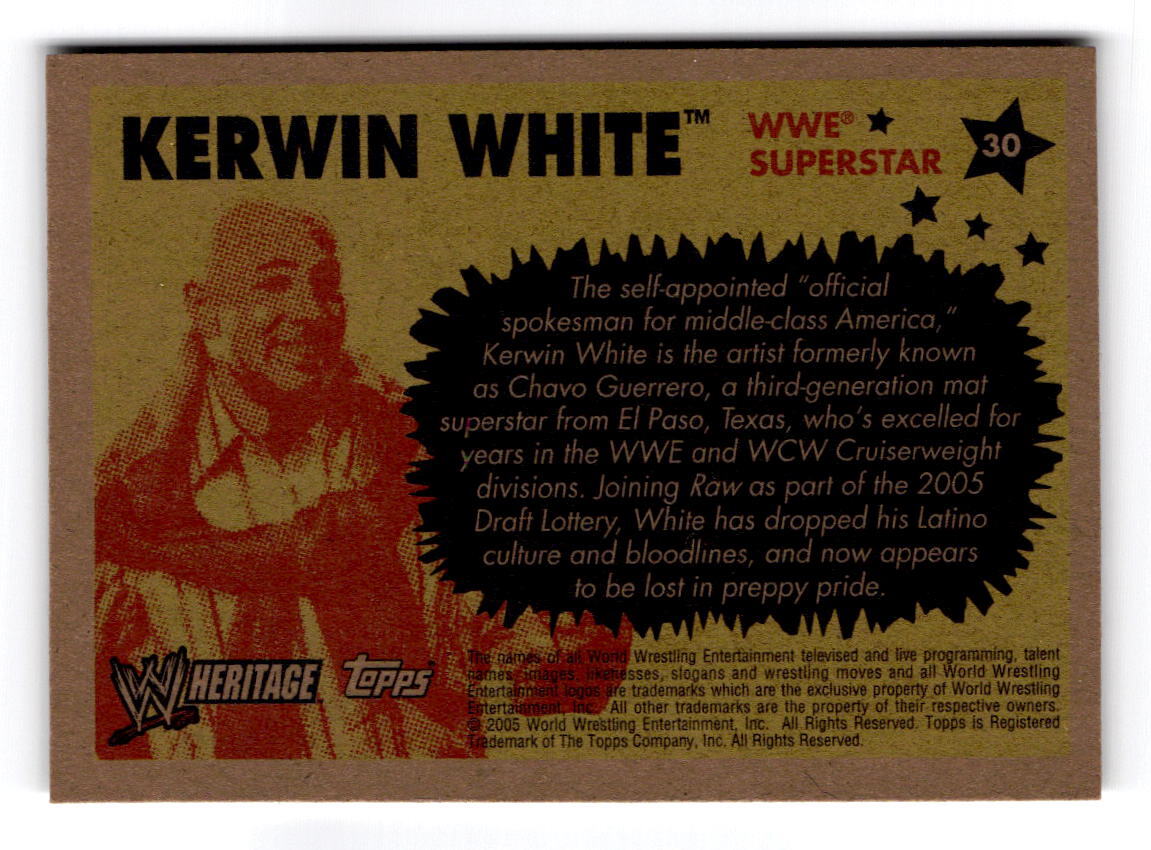 2005 Topps Heritage WWE Kerwin White 30 Chavo Guerrero Jr. | eBay