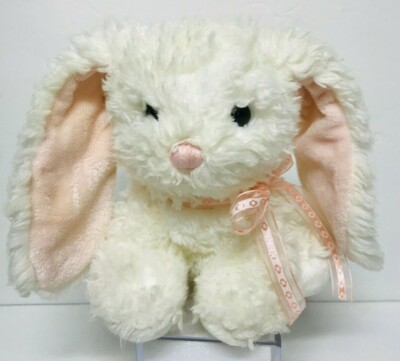 EASTER AURORA White Bunny RABBIT Pink Bow Ears 10” Plush Stuffed | eBay