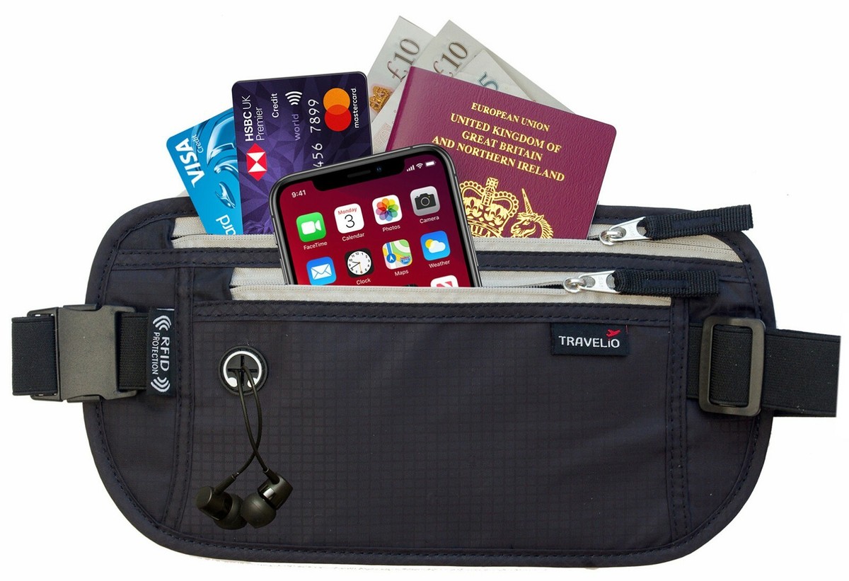 Travel Money Waist Passport Belt Rfid Blocking Holder Wallet
