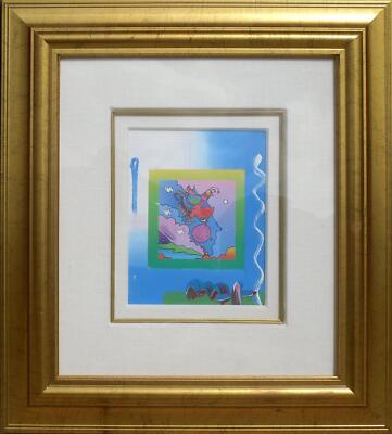 Peter Max, Profil Mit Tauben, Mischtechnik Mit Acryl Auf Lithografie, Signiert
