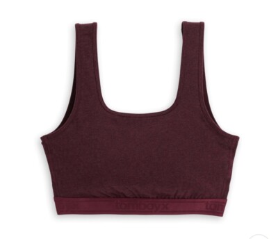 NEW TomboyX Straight Up Soft Bra - XL - Black Cherry 