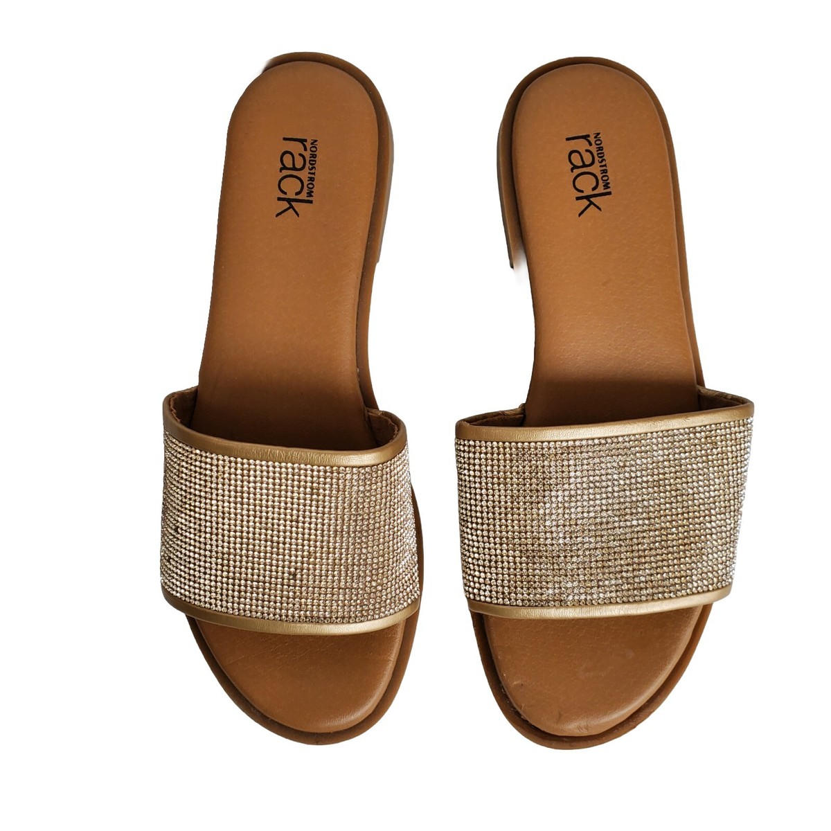Nordstrom Rack Women's 7M Chelsey Beige Sequin Slide Sandal