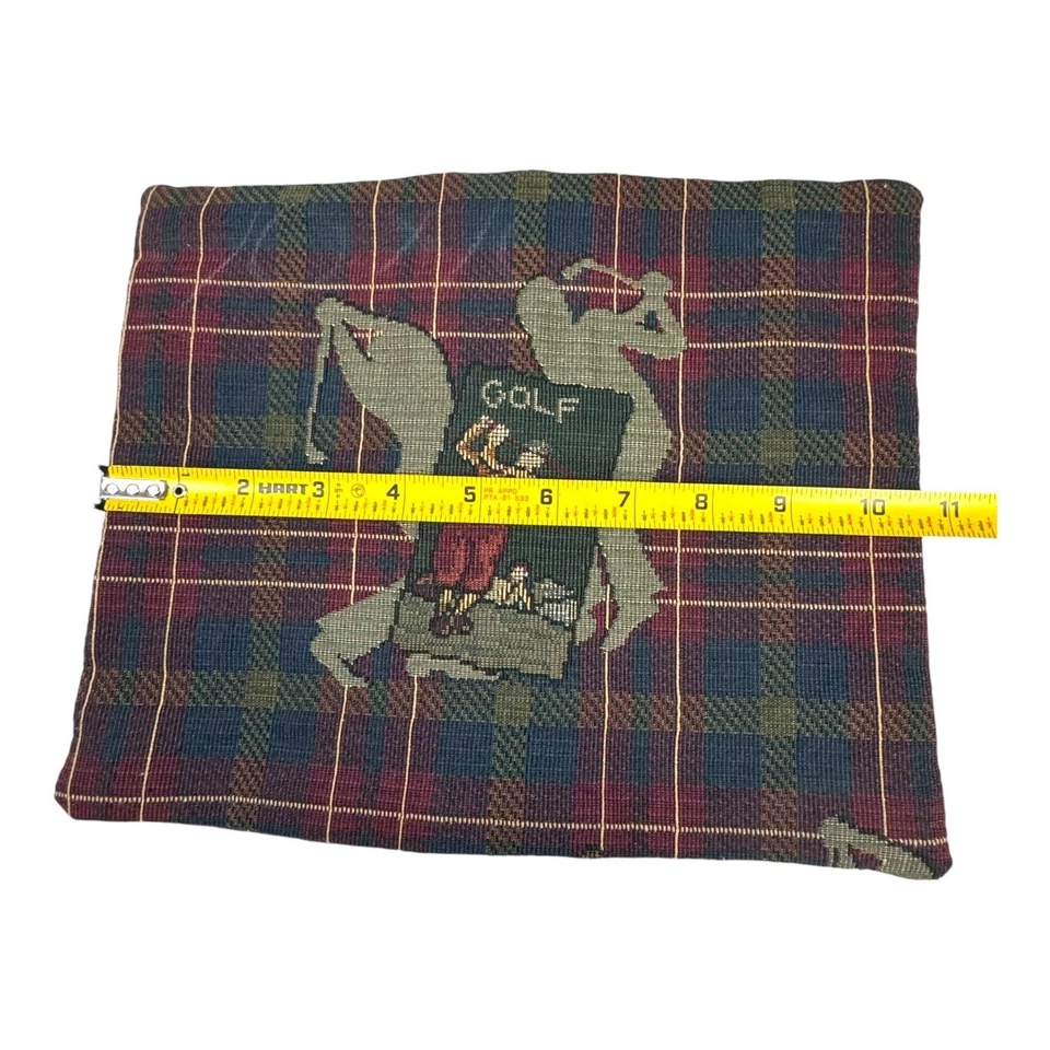 Lote de 7 fundas de almohada tejidas a cuadros temáticas de golf vintage de tela de alta calidad Foto 3 de 4