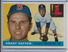 1955 Topps Baseball Card Grady Hatton 3rd Base Boston Red Sox Near Mint # 131