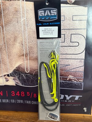 Gas Bowstrings Hoyt Alpha X 33 Strings w/Speed Nocks Flo Yellow