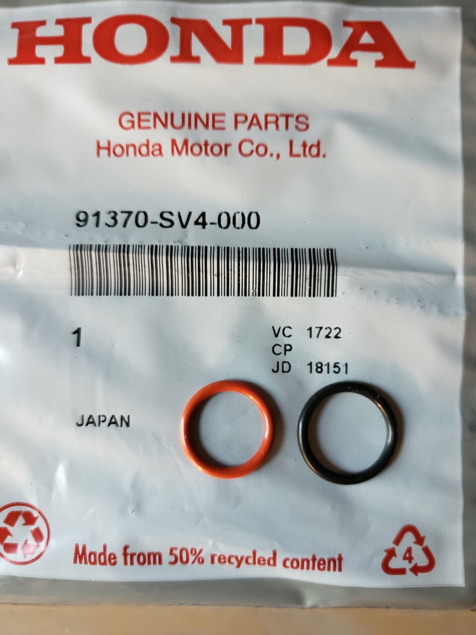 OEM ACURA HONDA Power Steering Pump Rubber Inlet & Outlet O-Ring Seals ...