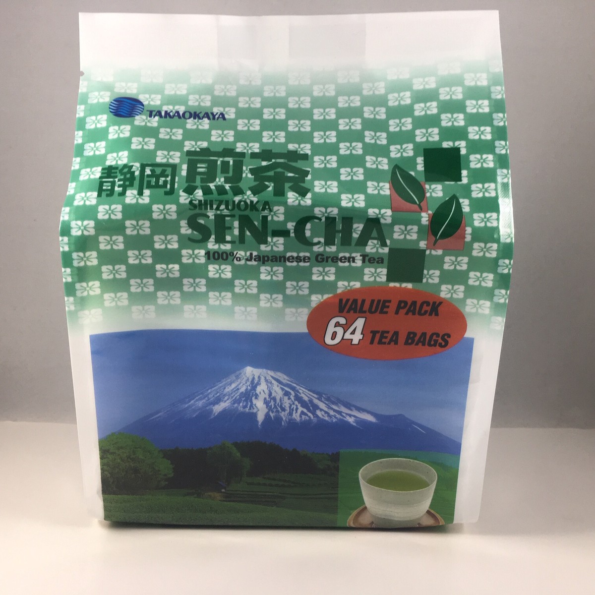 Takaokaya SENCHA Japanese Sen-Cha Green Tea 64 Tea Bags, Made in