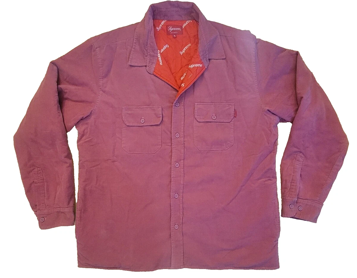 Supreme Corduroy Long Sleeve Casual Button-Down Shirts for Men for