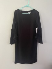 Shelby & Palmer Women’s Size 10 Black Bell Sleeve Sheath Knit Dress