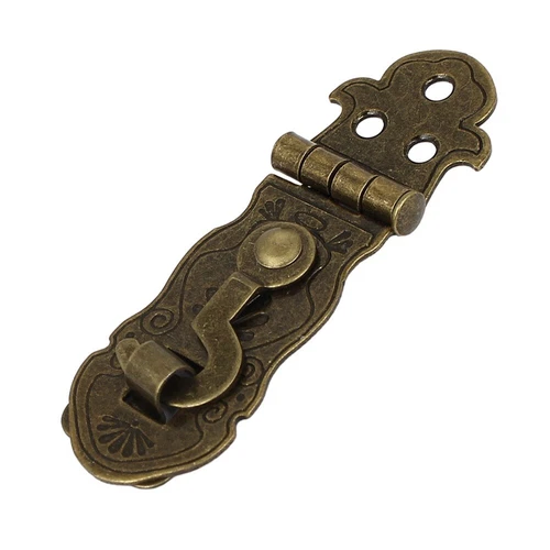 2x Rustikales Kofferschloss Truhe Kastenverschluss Haspelriegel Vintage Stil Bronzefarben HEISS - Bild 7 von 11
