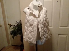 Womans Vest Kenneth Cole Reaction  Sz S Down Feather Puffer Vest Ivory
