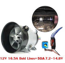 Car Electric Turbo Charger Boost Air Intake Fan Brushless 50a Esc 52000rpm Max