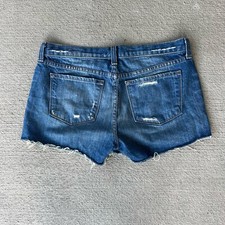 J Brand Women  s 3  Libra Cutoff Denim Shorts Size 28 Distressed Raw Hem