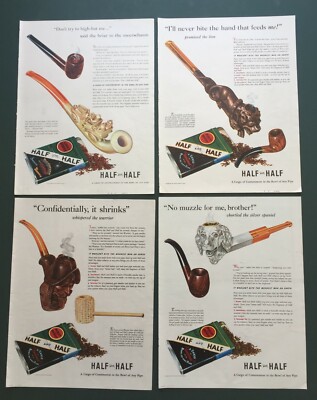 Half and Half Pipe Tobacco ( Pipes) Advertisements Lot of 4