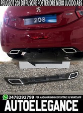 Unten Stoßstange Hinten Peugeot 208 MK1 I Diffusor Anschlüsse Ovale ABS