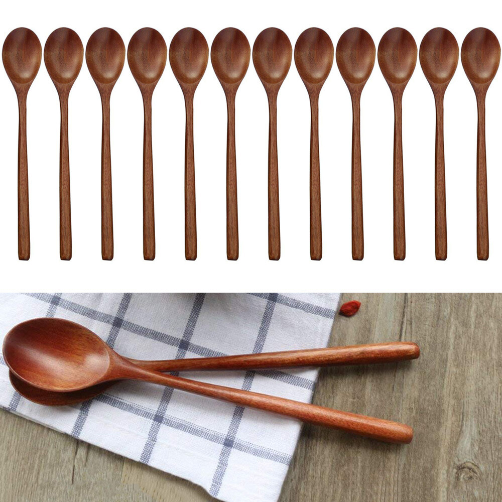 Wooden Kitchen Spoons Baking Mixing Serving Craft Utensils Bulk Oval