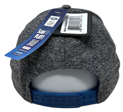 Ford Men's Snapback Hat Embroidered Logo Cap in Black Grey Heather - Picture 3 of 5