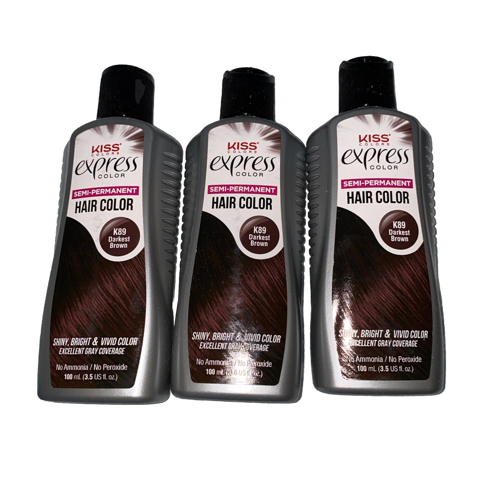 #k89 Semi- Permanent Darkest Brown 3.5oz   --three Pack
