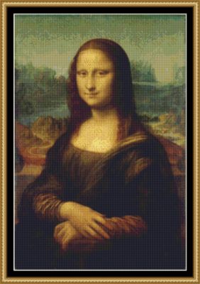  Mona Lisa von Leonardo da Vinci IST EINE 14ct KREUZSTICHPACKUNG MIT GEMISCHTEM FADEN 