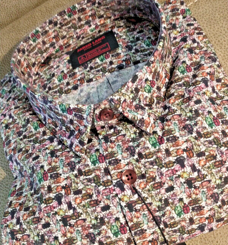 NWT Jared Lang Men's Size XL Long sleeve button down Shirt Insects like - Picture 7 of 13