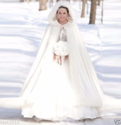 wedding dress with faux fur