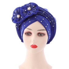 Aso Oke African Headtie Auto Gele Nigerian Hijab Caps Women Turban Head Wrap Hat