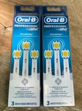 6 ORAL-B Pro-White Replacement Toothbrush Tooth Brush Heads Power Polisher 3D