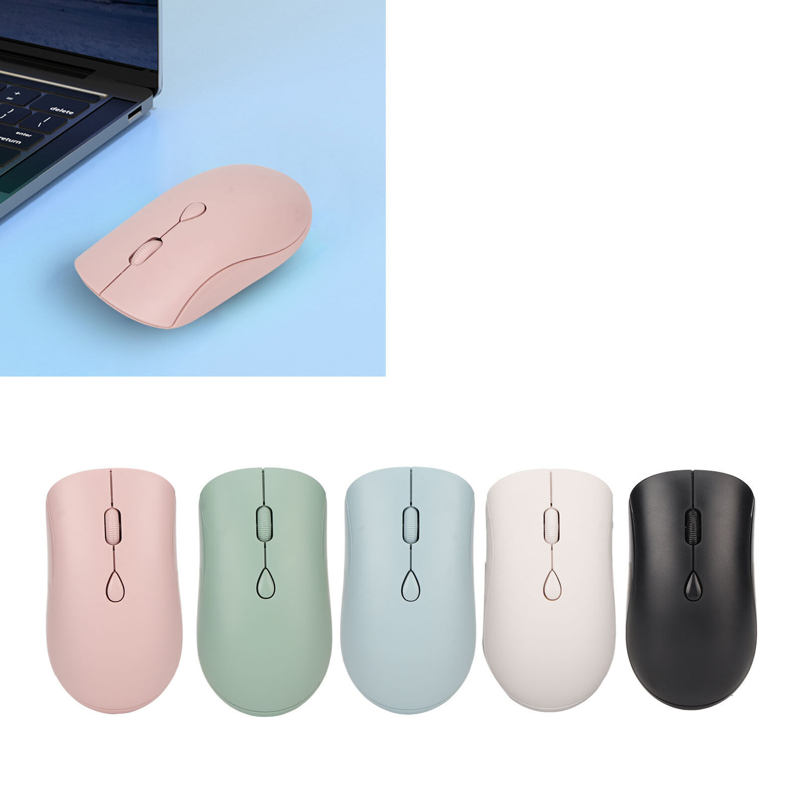 2.4G Wireless Silent Mouse 1600DPI Ergonomic Rechargeable 5.2