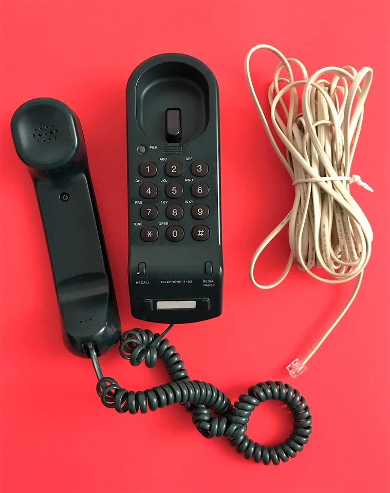 Teléfono Sony Verde IT-B3 Dormitorio Garaje Teléfono Línea Única Cable Escritorio Montaje en Pared Foto 2 de 3