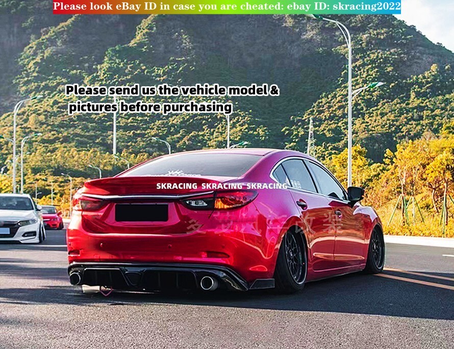 Gloss Black ABS Rear Bumper Diffuser Lip Fits Mazda 6 Atenza Sedan