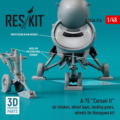 1/48 ResKit RSU48-0316 A-7E ''Corsair II'' air intakes, wheel bays, landing gears,
