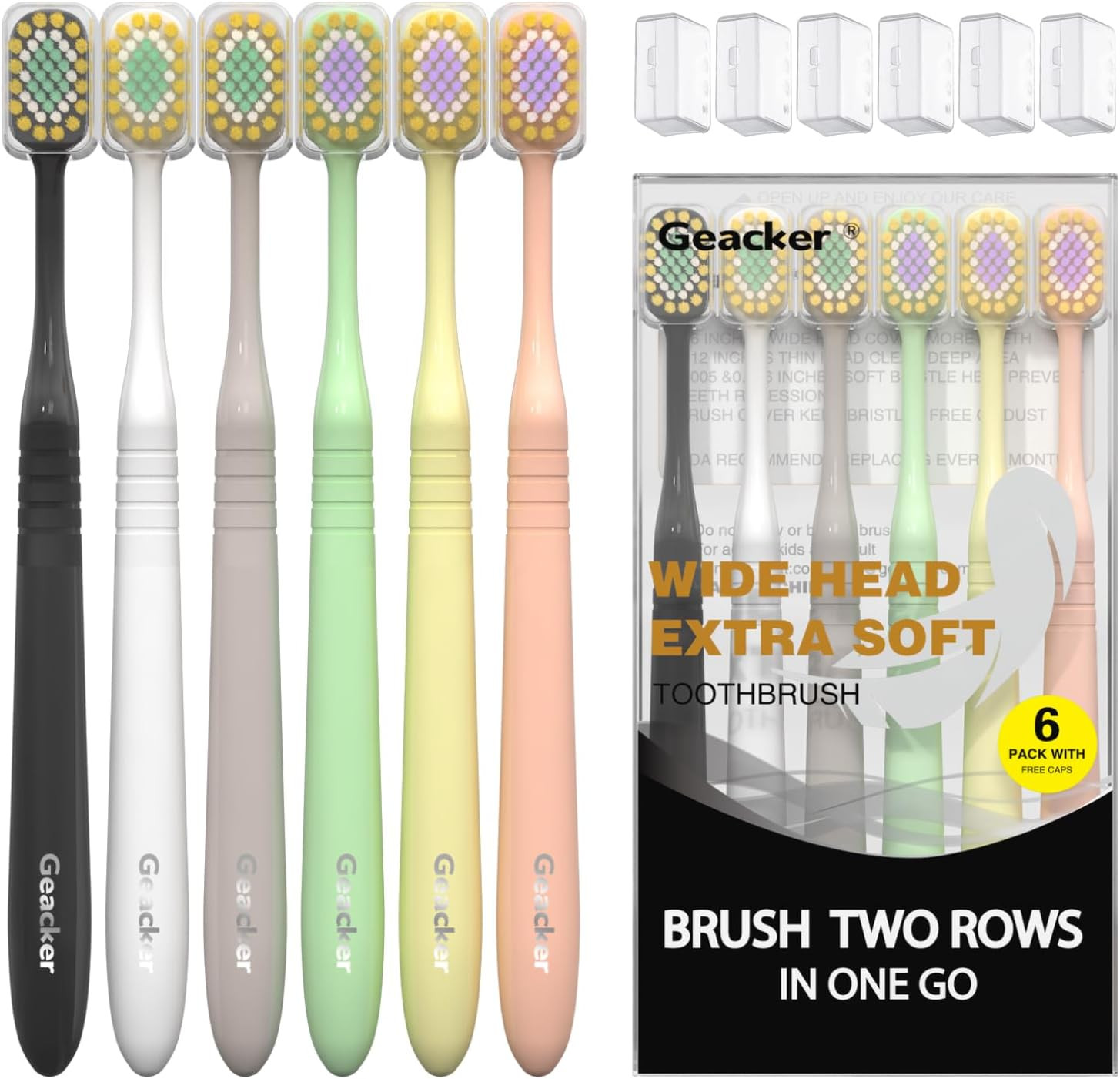 Extra Soft Toothbrush with Wide Head for Adults Sensitive Teeth and Gums, Ultra