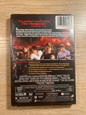 Zombieland DVD 2009 Movie Horror Comedy Zombie Woody Harrelson